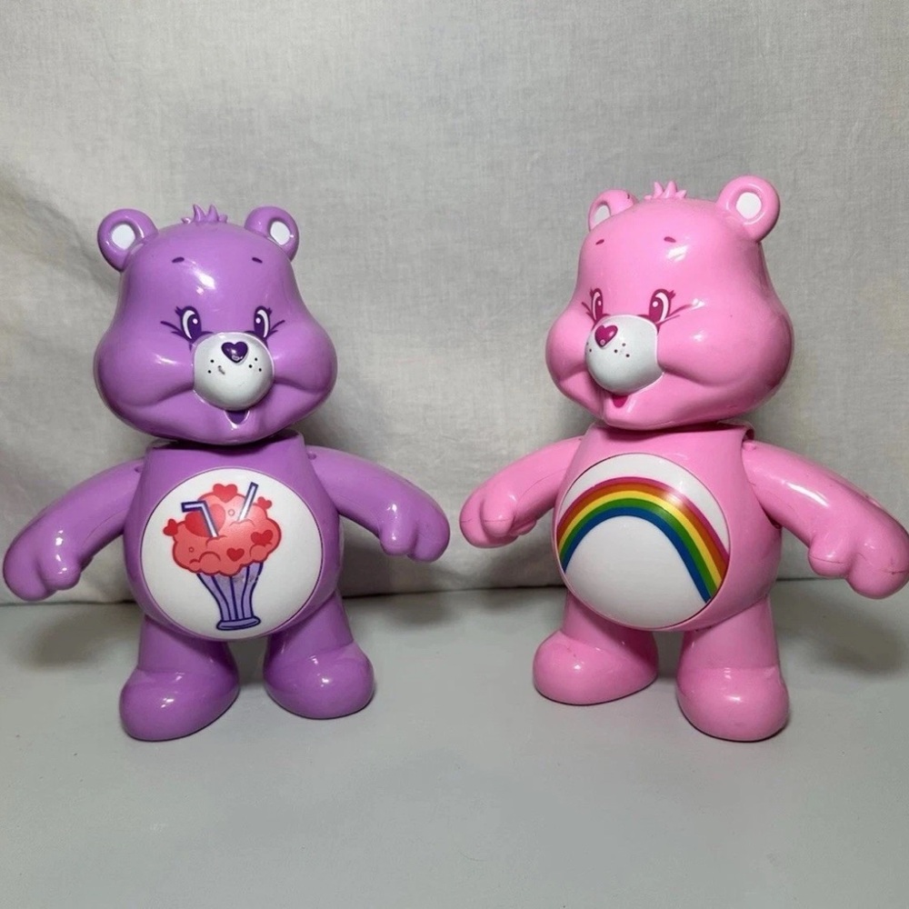 Lot Of‎ 2 Care Bear Share Bear With Light Up Belly And Moving Arms Tested Works